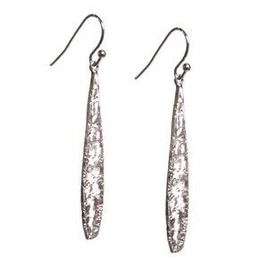 Earrings Gifts for Women Boho Hand Hammered Bar Drop Dangle Silver Earrings Chri